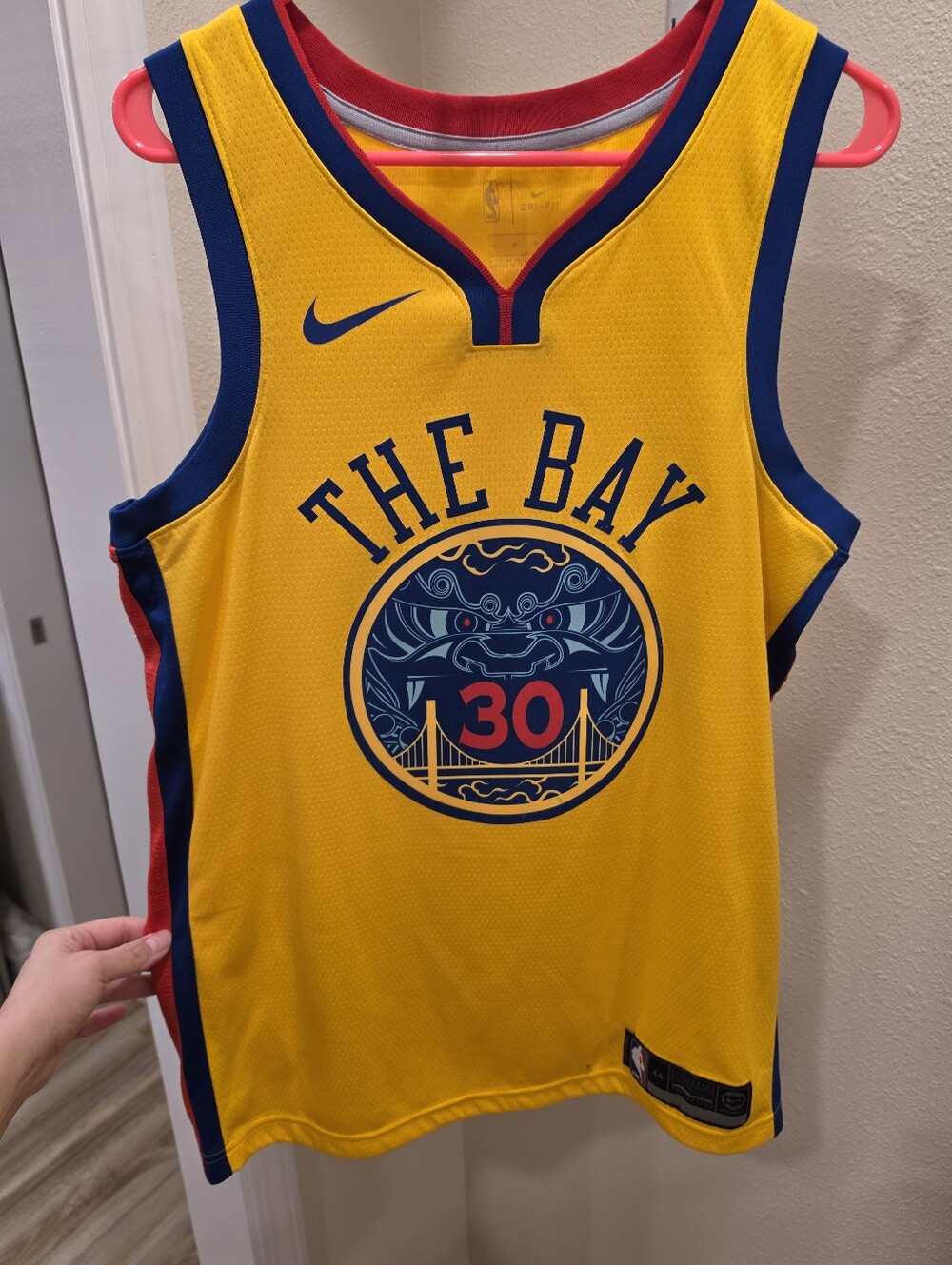 Nike Stephen Curry "The Bay" Yellow Basketball Jersey (30) Golden State Warriors